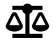 A black scale symbol on a white background.